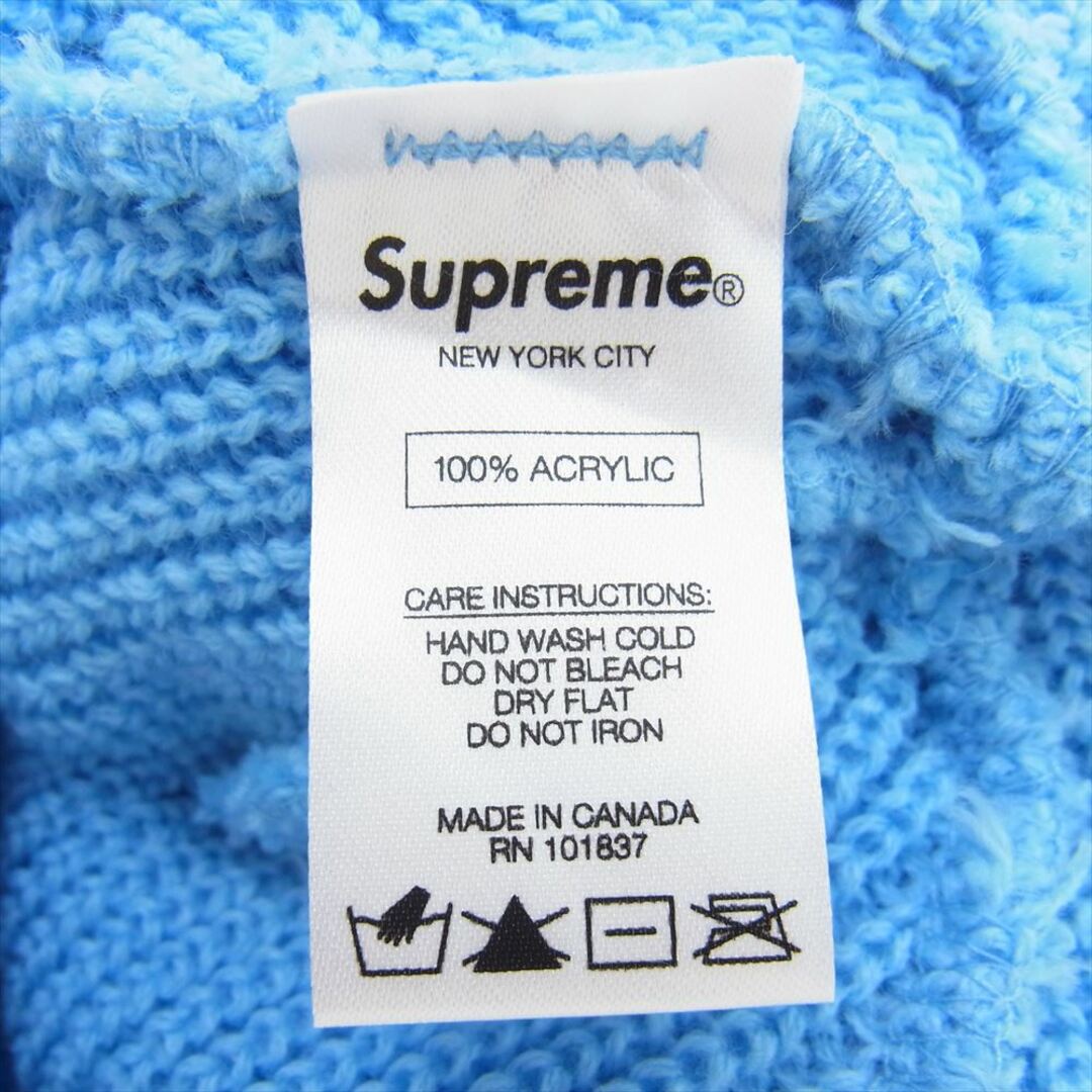 Supreme(シュプリーム)のSupreme シュプリーム 帽子 21AW Loose Gauge Beanie ルーズ ゲージ ビーニー ロゴ刺繍 ニット キャップ 帽子 ライトブルー系【中古】 メンズの帽子(その他)の商品写真