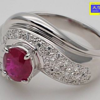 PT900 プラチナ ルビー ダイヤ リング R1.00ct  D0.27ct  13.5号 11.3g 中古A+ 【送料無料】 C-9011【質屋出品】(リング(指輪))