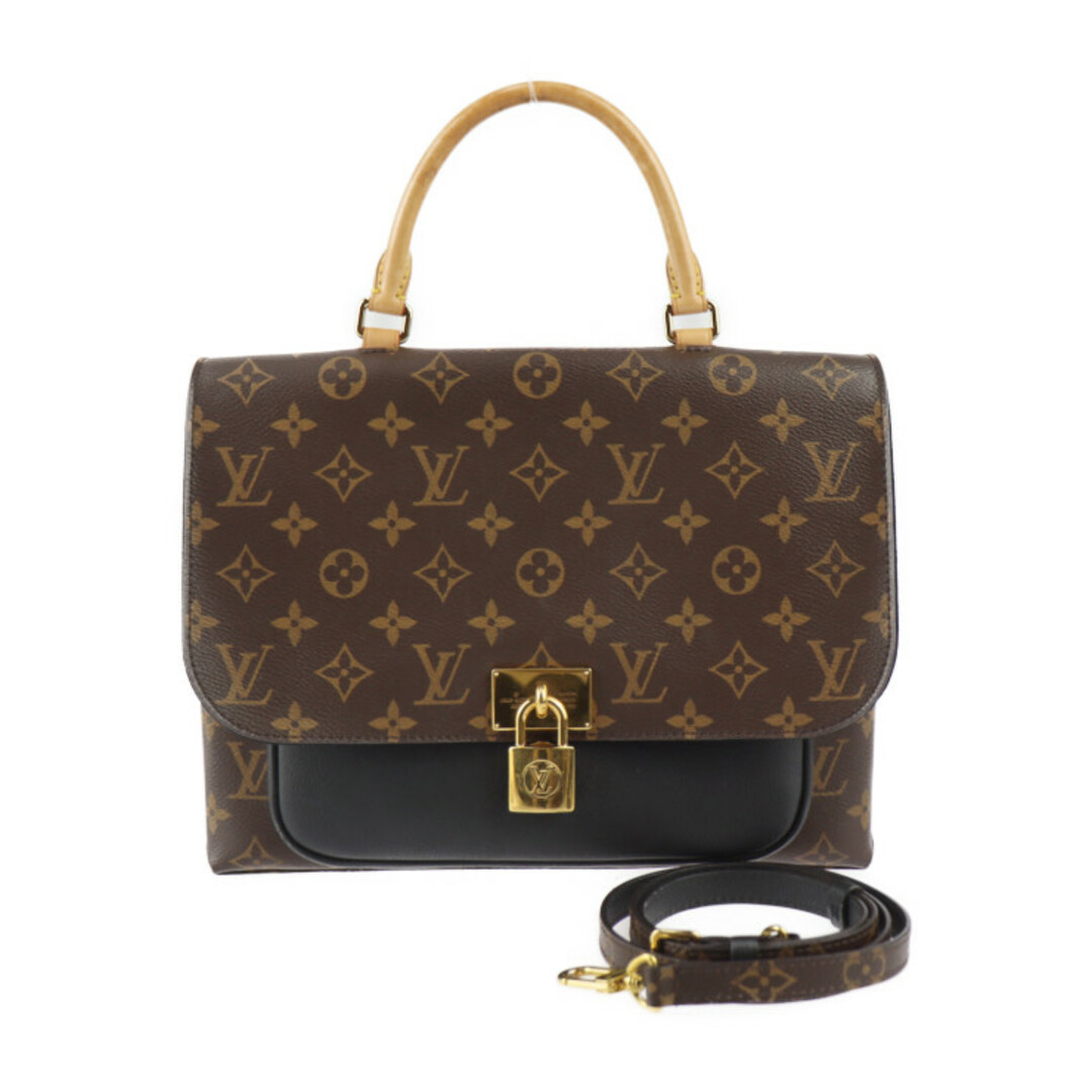 LOUIS VUITTON ルイ ヴィトン  マリニャン ハンドバッグ M44259 モノグラムキャンバス レザー  ブラウン ブラック ゴールド金具 2WAY ショルダーバッグ ビトン 【本物保証】オープンポケットx1内側