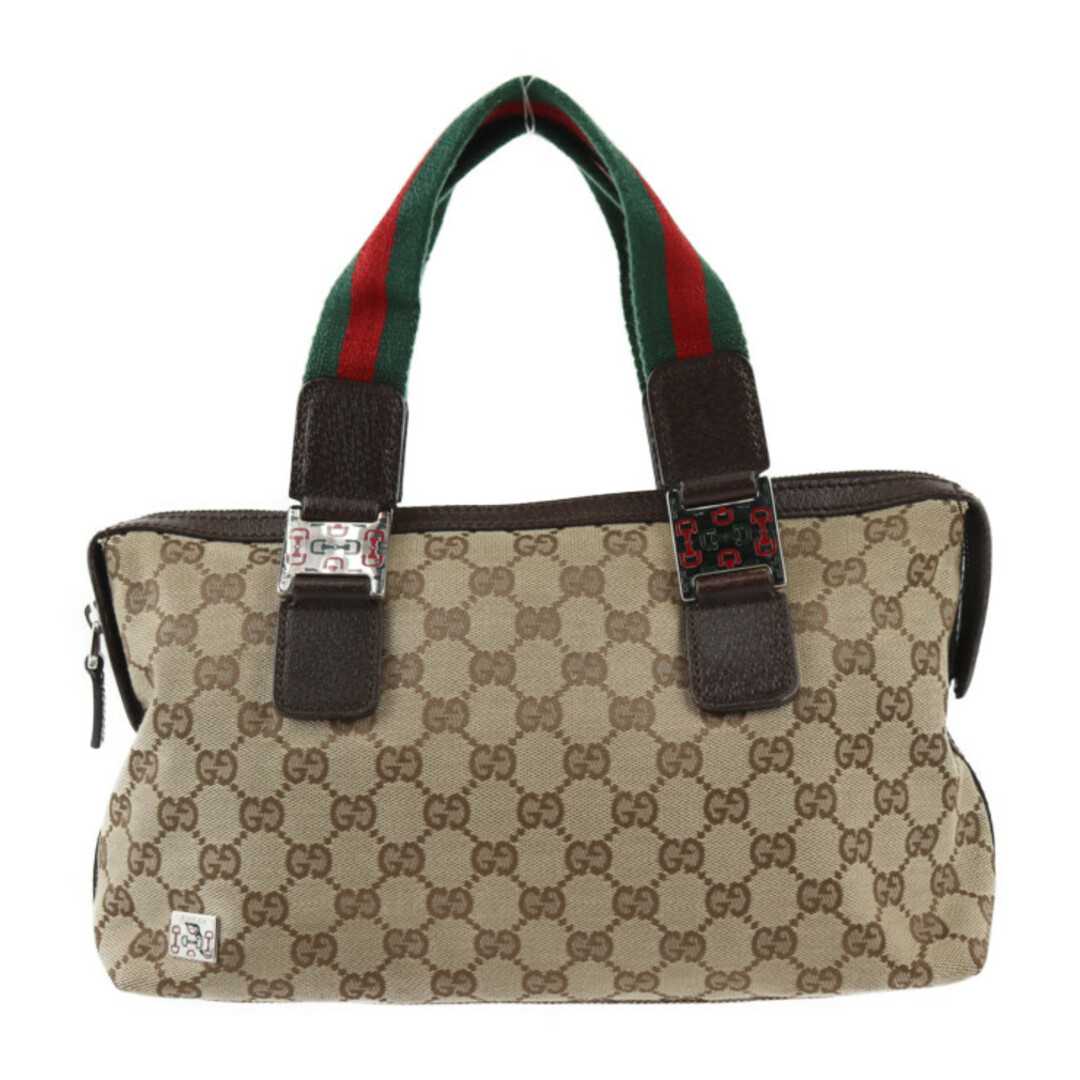 GUCCI グッチ シェリーライン ハンドバッグ 145759 GGキャンバス レザー ベージュ ブラウン シルバー金具 ミニボストン ホースビット  【本物保証】 | フリマアプリ ラクマ