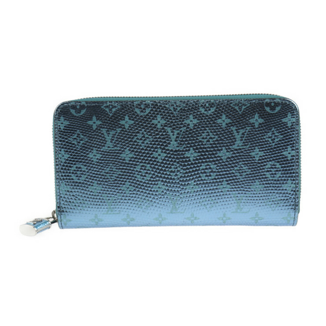 LOUIS VUITTON(ルイヴィトン)のLOUIS VUITTON ルイ ヴィトン モノグラム ジッピー ウォレット 長財布 N81277 リザード   メタライズド ブルー シルバー金具  ラウンドファスナー エキゾチックレザー ビトン 【本物保証】 レディースのファッション小物(財布)の商品写真