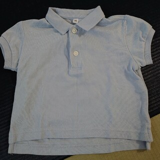 ムジルシリョウヒン(MUJI (無印良品))の無印良品　水色　ポロシャツ　80(シャツ/カットソー)