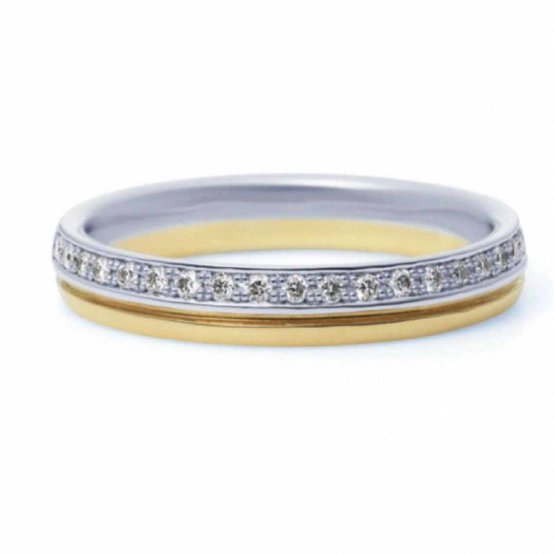 4℃(ヨンドシー)の4℃✨コンビカラー❗️プラチナ　k18 ダイヤモンドリング　マリッジリング レディースのアクセサリー(リング(指輪))の商品写真
