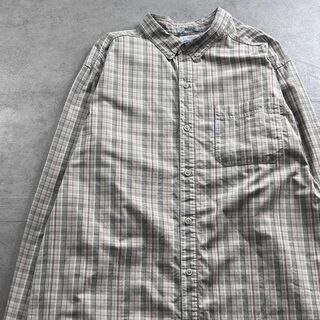 コロンビア(Columbia)のコロンビア　チェックシャツ　ボタンダウンシャツ　古着　アイボリー　グレー　XL(シャツ)