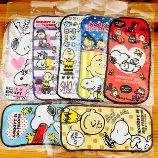 スヌーピー(SNOOPY)のスヌーピ タオルハンカチ ハーフサイズ　７枚セット(外出用品)