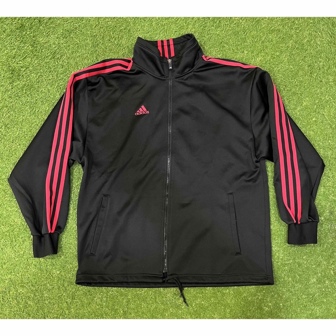 adidas - adidas セットアップ 黒×赤ライン パフォーマンスロゴ adidas - adidas セットアップ 黒×赤ライン パフォーマンスロゴ