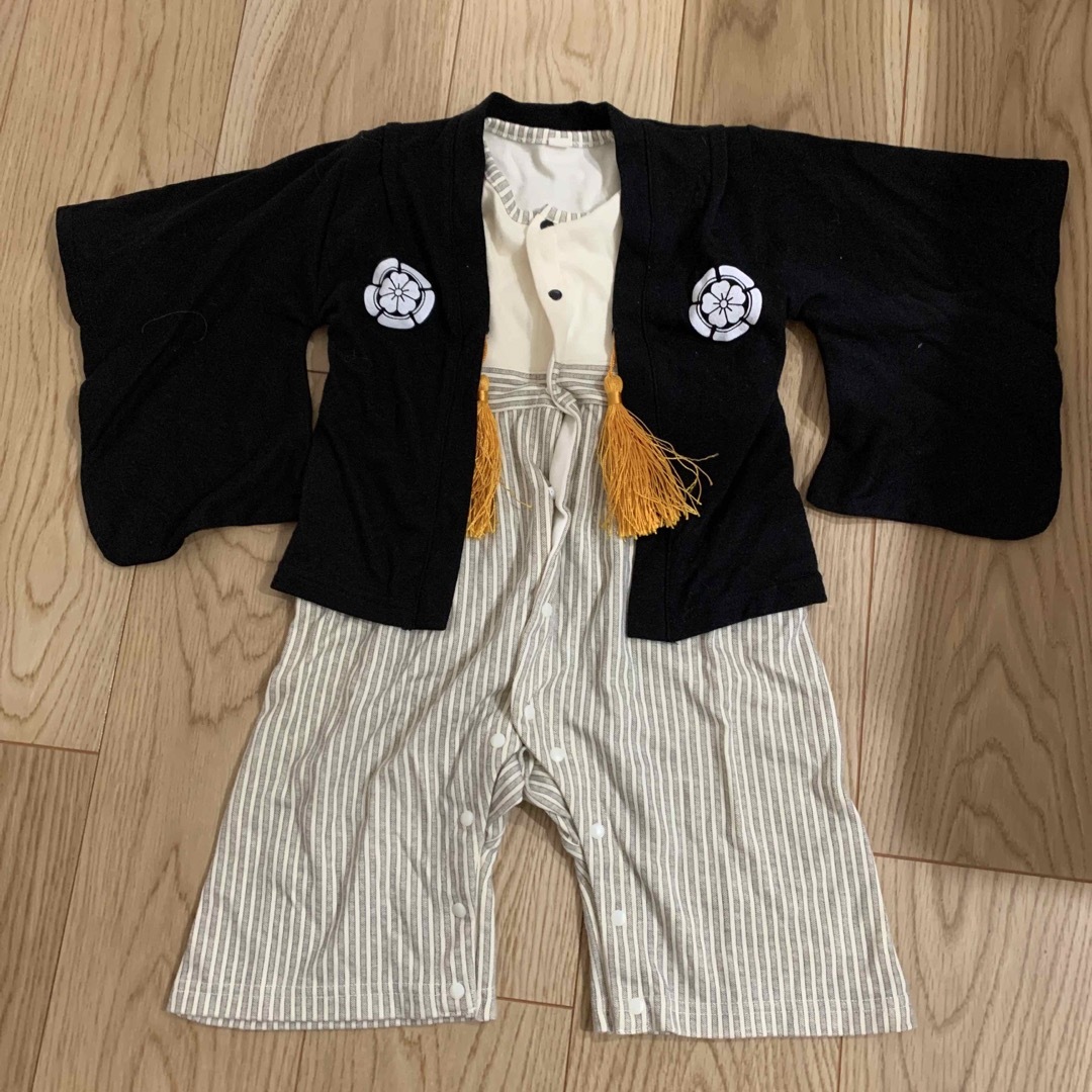 袴ロンパース　90 キッズ/ベビー/マタニティのキッズ服男の子用(90cm~)(和服/着物)の商品写真