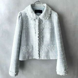 新品【TO BE CHIC】晴雨兼用 短長傘 2層張りフリルにパール竹バンブー