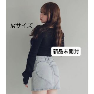 バブルス(Bubbles)の新品未開封　Heart hip denim skirt Mサイズ(ミニスカート)