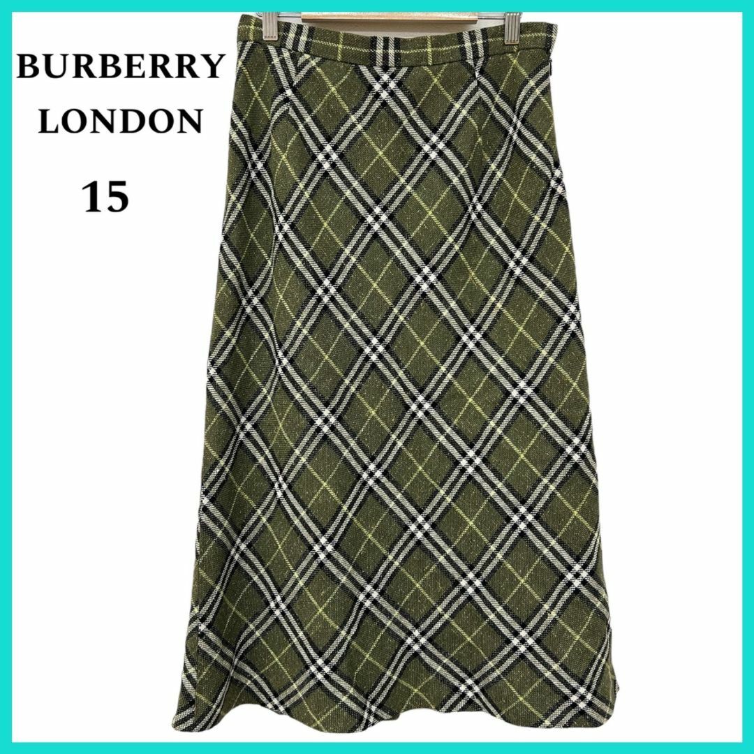 BURBERRY(バーバリー)のBURBERRY LONDON バーバリー スカート チェック グリーン 15 レディースのスカート(ひざ丈スカート)の商品写真