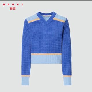 ユニクロ(UNIQLO)の※新品！未使用！UNIQLO× MarniコラボニットブルーL(ニット/セーター)