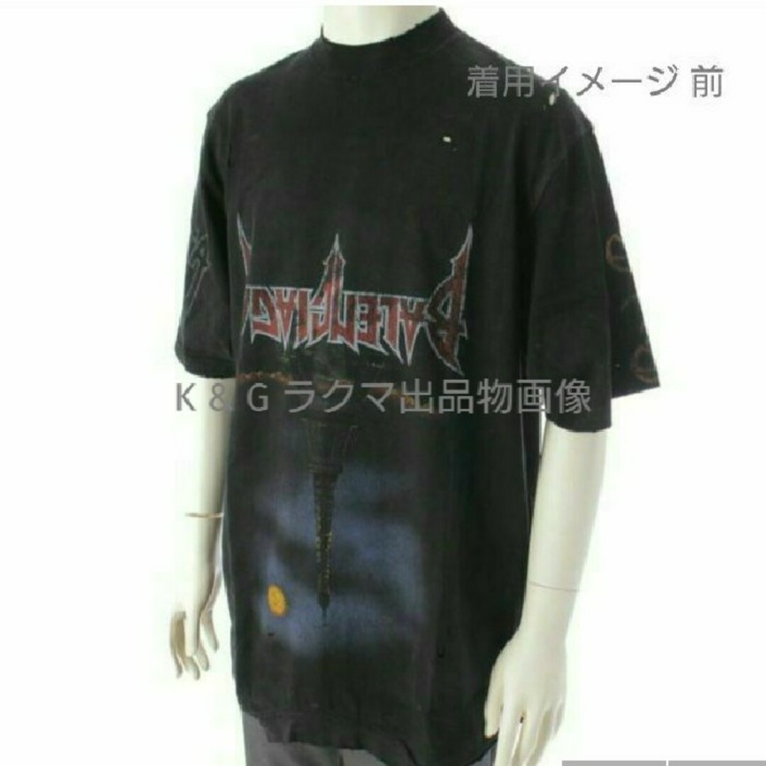 Balenciaga(バレンシアガ)のバレンシアガ Paris Moon Upside Down ダメージ加工 Tee メンズのトップス(Tシャツ/カットソー(半袖/袖なし))の商品写真