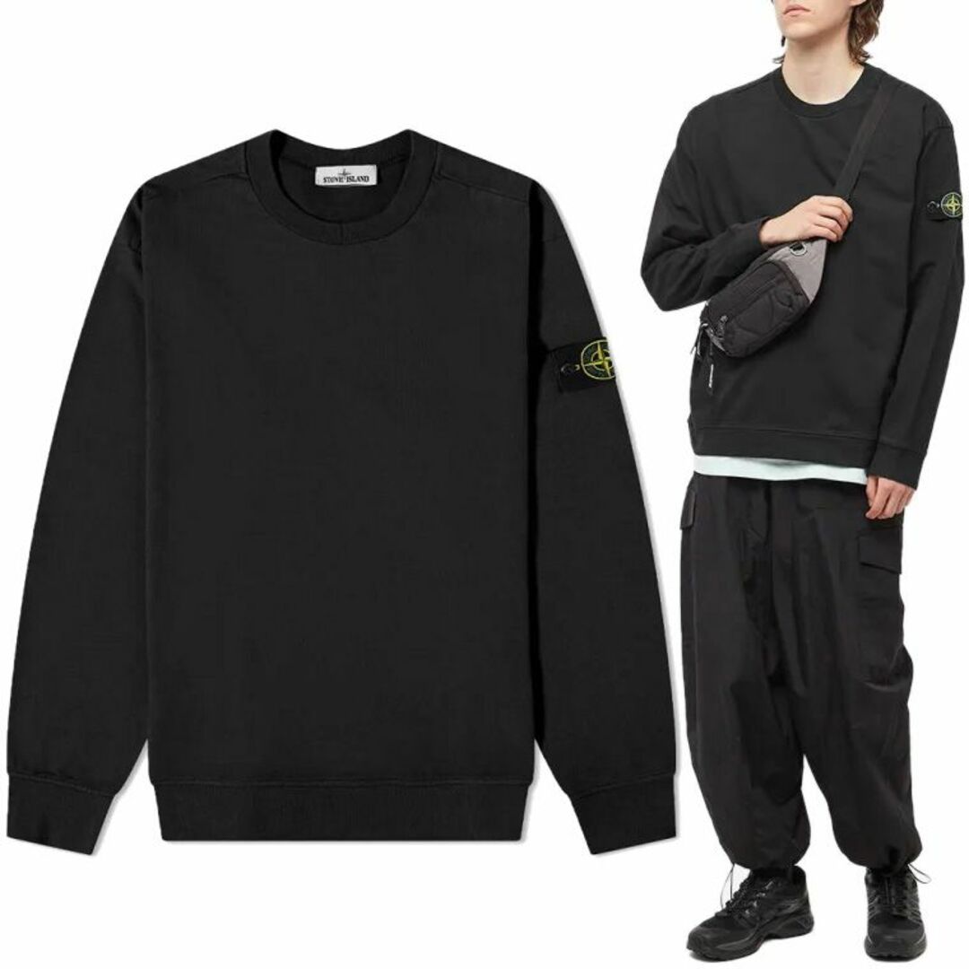 送料無料 16 STONE ISLAND ストーンアイランド 771563750 V0029 ブラック Tシャツ カットソー 長袖 size XL約615センチ着丈