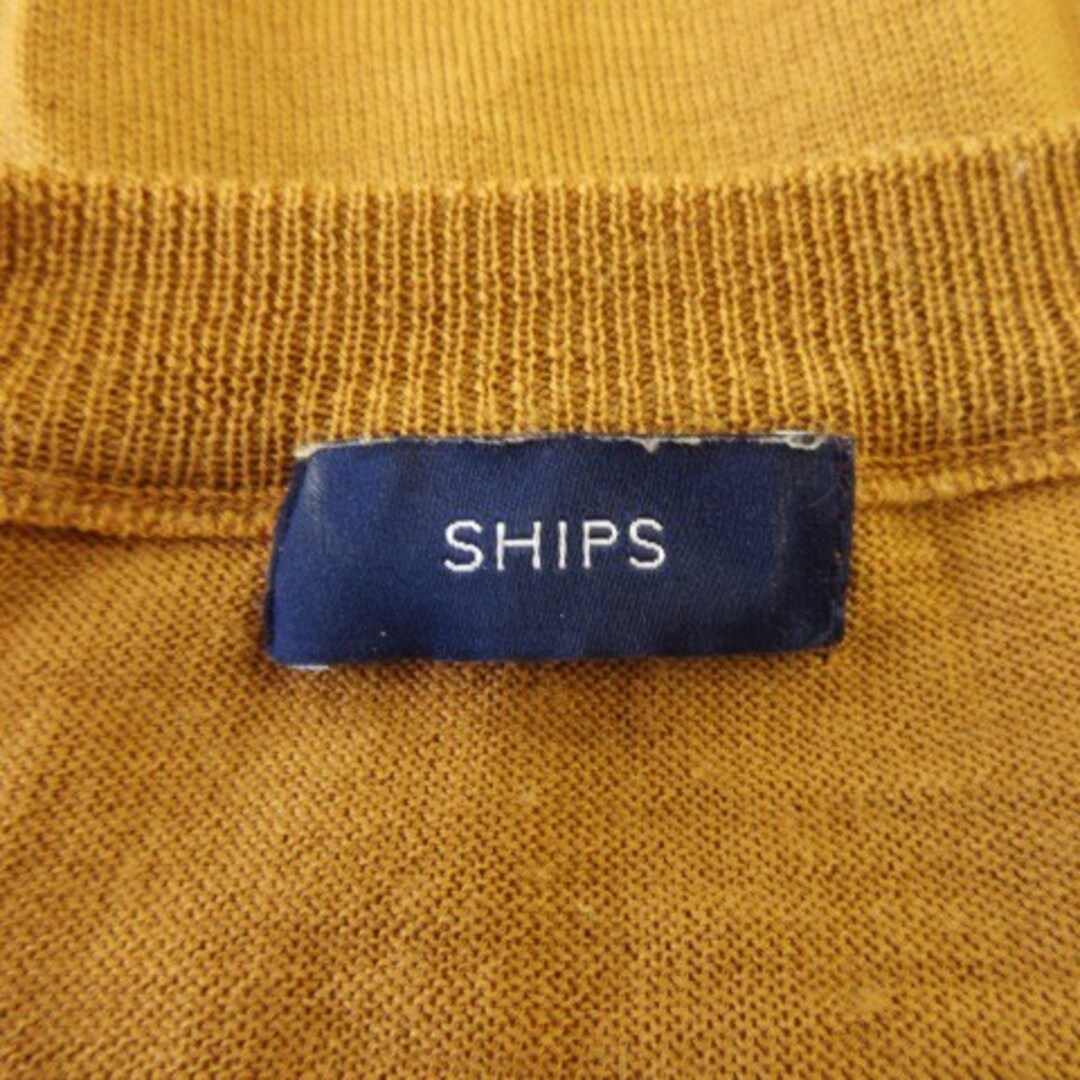 SHIPS(シップス)のシップス ニット セーター 長袖 ウール 薄手 インターシャ テキスト 文字 茶 レディースのトップス(ニット/セーター)の商品写真