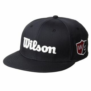 ウィルソンスタッフ(Wilson Staff)のウィルソン ツアーフラットブリム ゴルフキャップ ブラック(ウエア)