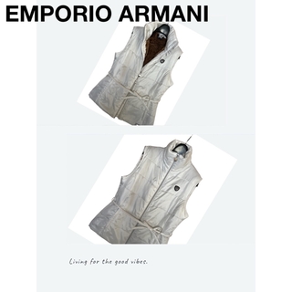 エンポリオアルマーニ(Emporio Armani)のエンポリオアルマーニ　ファー　EA7　ロゴ　イーグル　ナイロンベスト　白　ダウン(ベスト/ジレ)