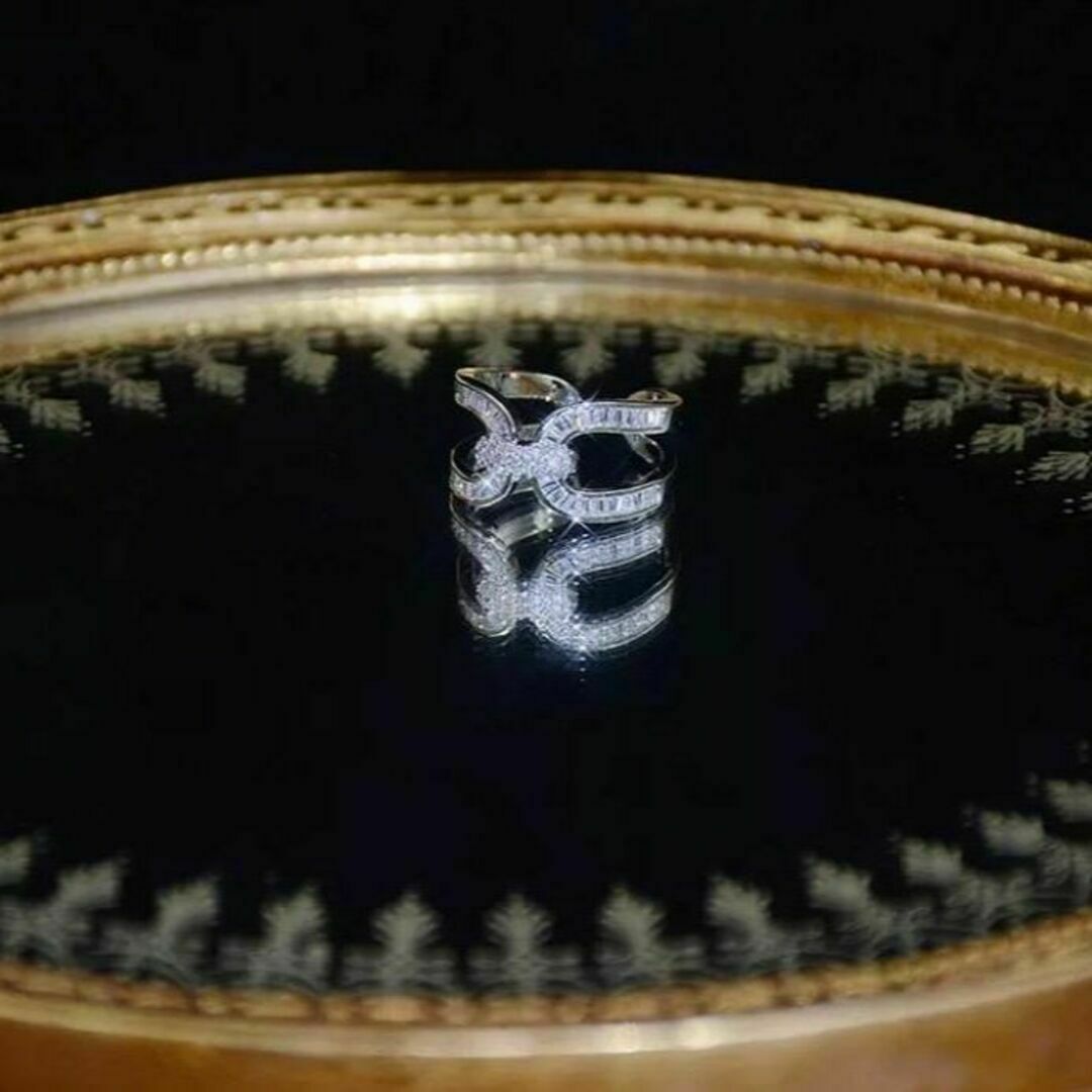 439 シルバー リング czダイヤモンド ジルコニア 指輪 結婚式 ブライダル レディースのアクセサリー(リング(指輪))の商品写真
