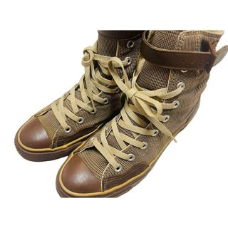 オールスター(ALL STAR（CONVERSE）)のコンバース　ハイカットロングタイプ　ブラウン×グレンチェック　25.0(スニーカー)