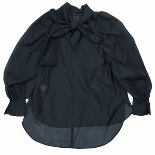 デミルクスビームス(Demi-Luxe BEAMS)の極美品 23AW デミルクス ビームス オーガンジー リボンブラウス シャツ(シャツ/ブラウス(長袖/七分))