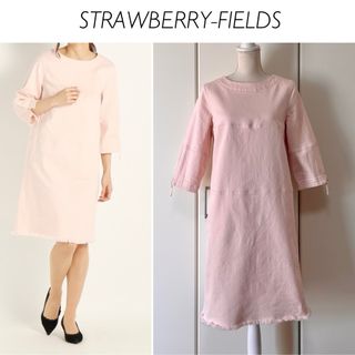 ストロベリーフィールズ(STRAWBERRY-FIELDS)のSTRAWBERRY-FIELDS ルイーズデニム/フランボワーズ　ワンピース(ひざ丈ワンピース)