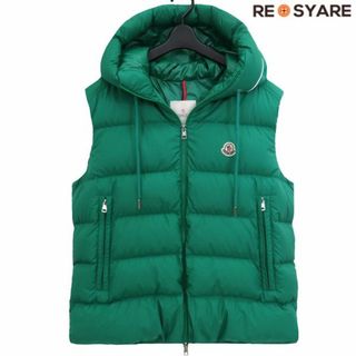 モンクレール(MONCLER)の良品 モンクレール 2022-23AW CARDAMINE ロゴワッペン フードロゴ ジップアップ ダウンベスト ジャケット 46224(ダウンベスト)