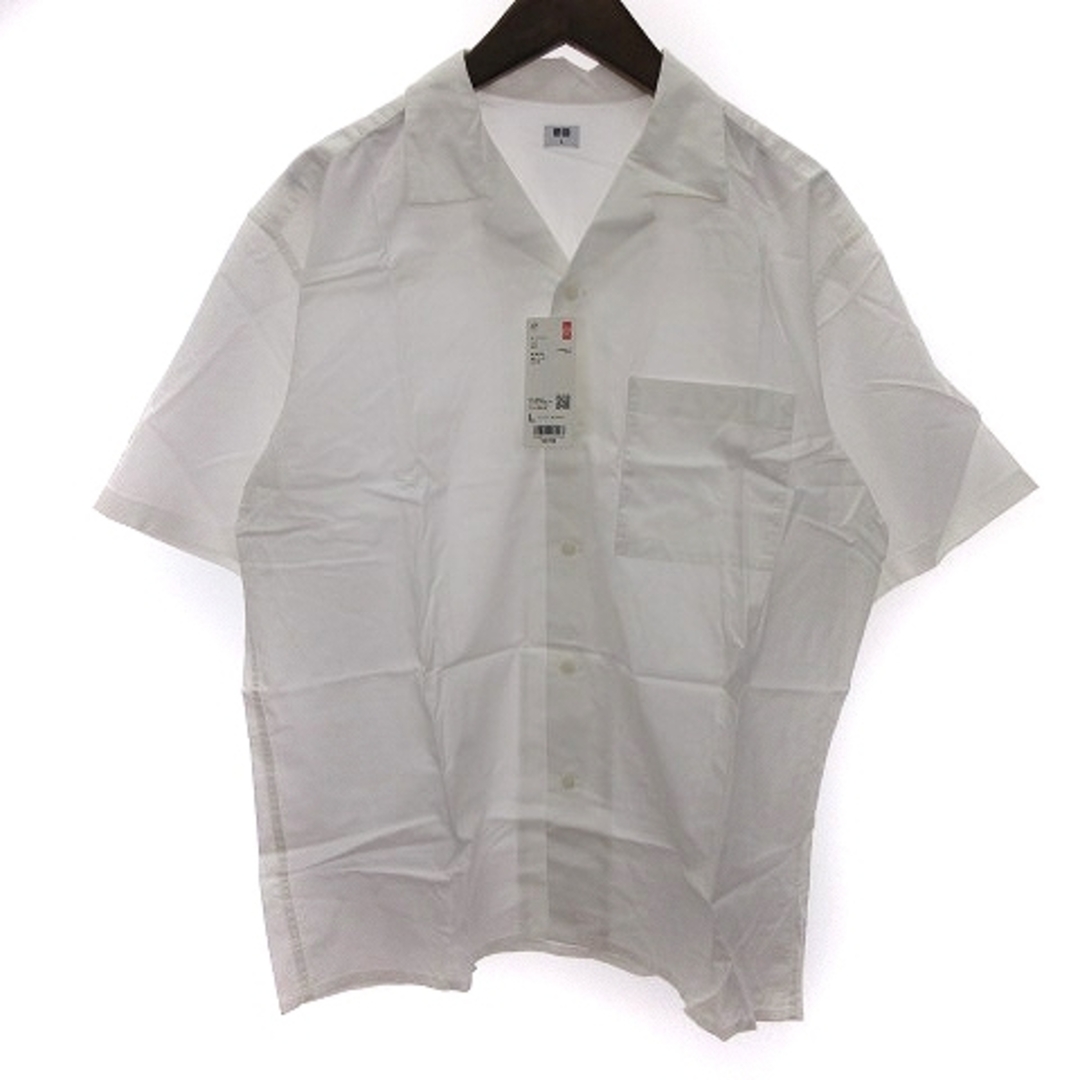 UNIQLO(ユニクロ)のユニクロ シャツ 半袖 オープンカラー 2点セット おまとめ 白 黒 L メンズのトップス(シャツ)の商品写真