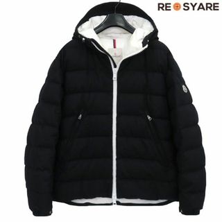 モンクレール(MONCLER)のMONCLER モンクレール 2021AW VABB ロゴワッペン フランネル ウール100 ジップアップ ダウン ジャケット フーテッド ブルゾン 46219(ダウンジャケット)