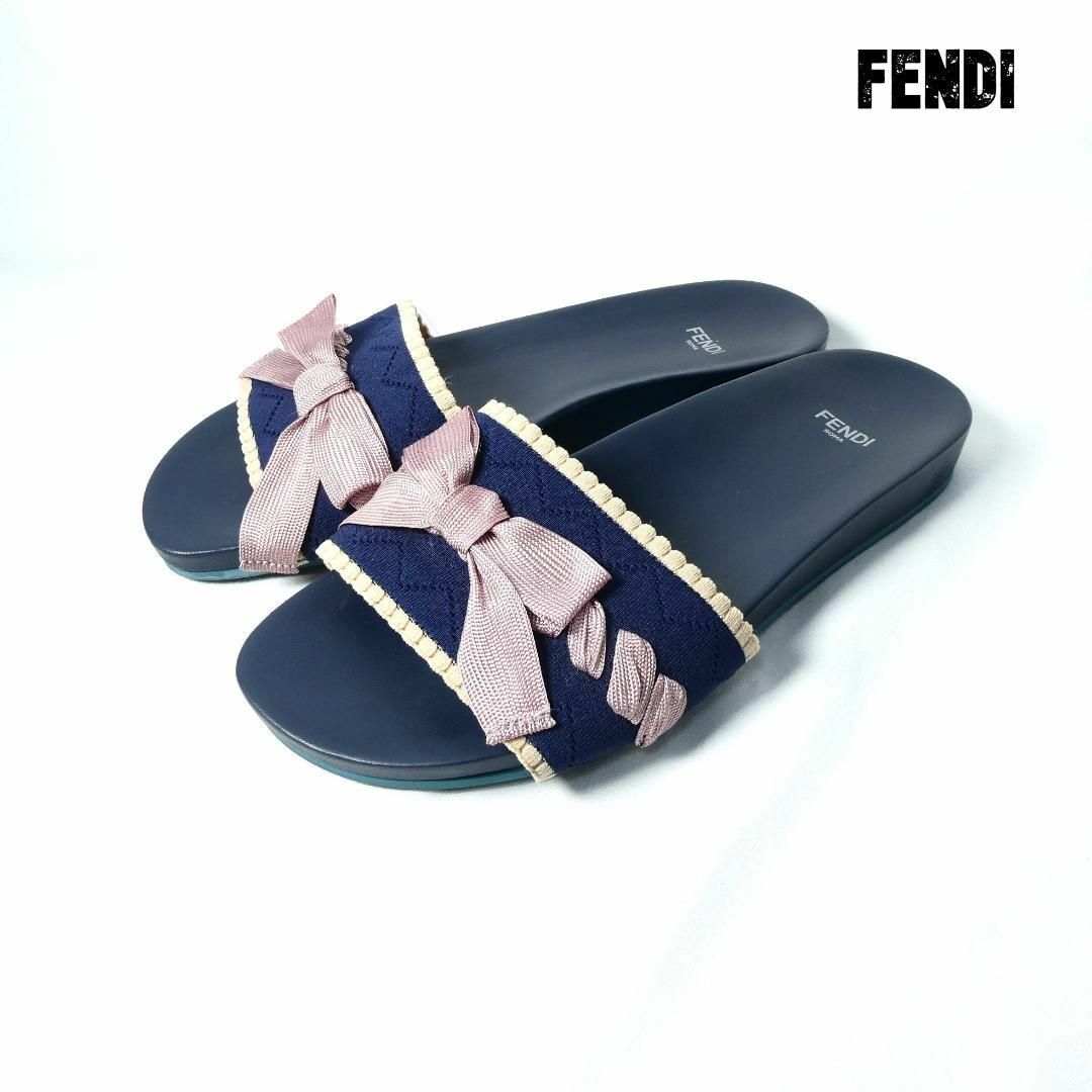 フェンディ  FENDI エナメル　ブラック　サンダルパンプス　オープントゥ