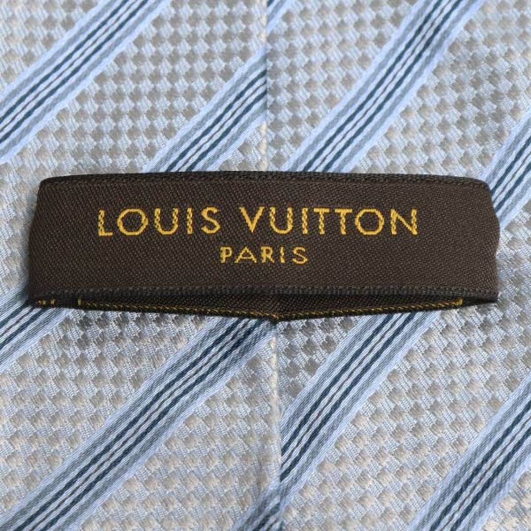 LOUIS VUITTON(ルイヴィトン)のLOUIS VUITTON ルイ・ヴィトン ネクタイ ライトブルー系 ストライプ柄  メンズ【中古】 メンズのファッション小物(ネクタイ)の商品写真