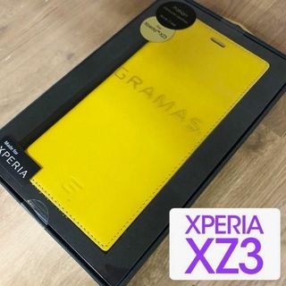 エクスペリア(Xperia)の本革 GRAMAS Xperia XZ3 手帳型 イエロー(Androidケース)