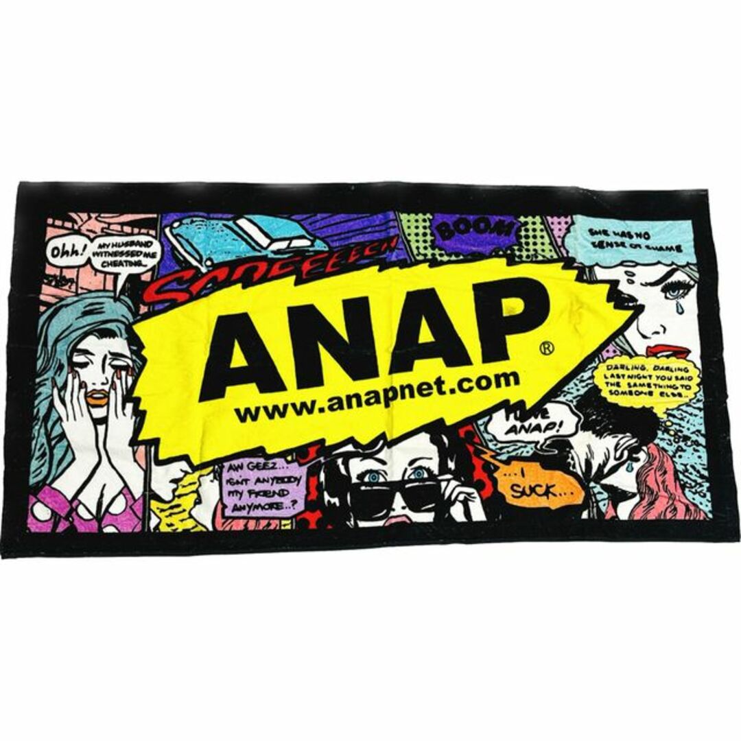 ANAP(アナップ)の【送料込】希少！ANAP アメコミ風バスタオル インテリア/住まい/日用品の日用品/生活雑貨/旅行(タオル/バス用品)の商品写真