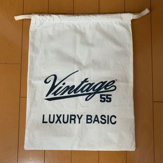 ヴィンテージフィフティファイブ(VINTAGE 55)のヴィンテージ55 LUXURY BASIC 巾着袋 ショッパー ショップ袋 白(ショップ袋)