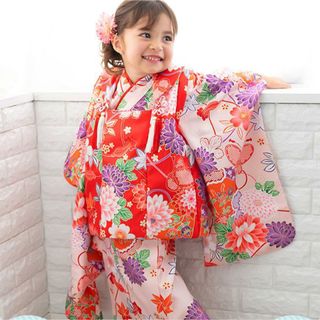 26㎝アンティーク　女児着物セット3歳～5歳用