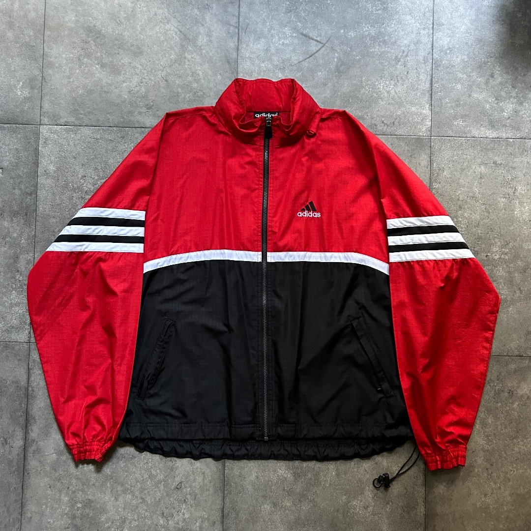adidas - 90s adidas アディダス ナイロンジャケット レッド adidas - 90s adidas アディダス ナイロンジャケット レッド