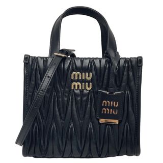 ミュウミュウ(miumiu)のミュウミュウ マテラッセ レザー バッグ トートバッグ ショルダーバッグ ブラック(トートバッグ)