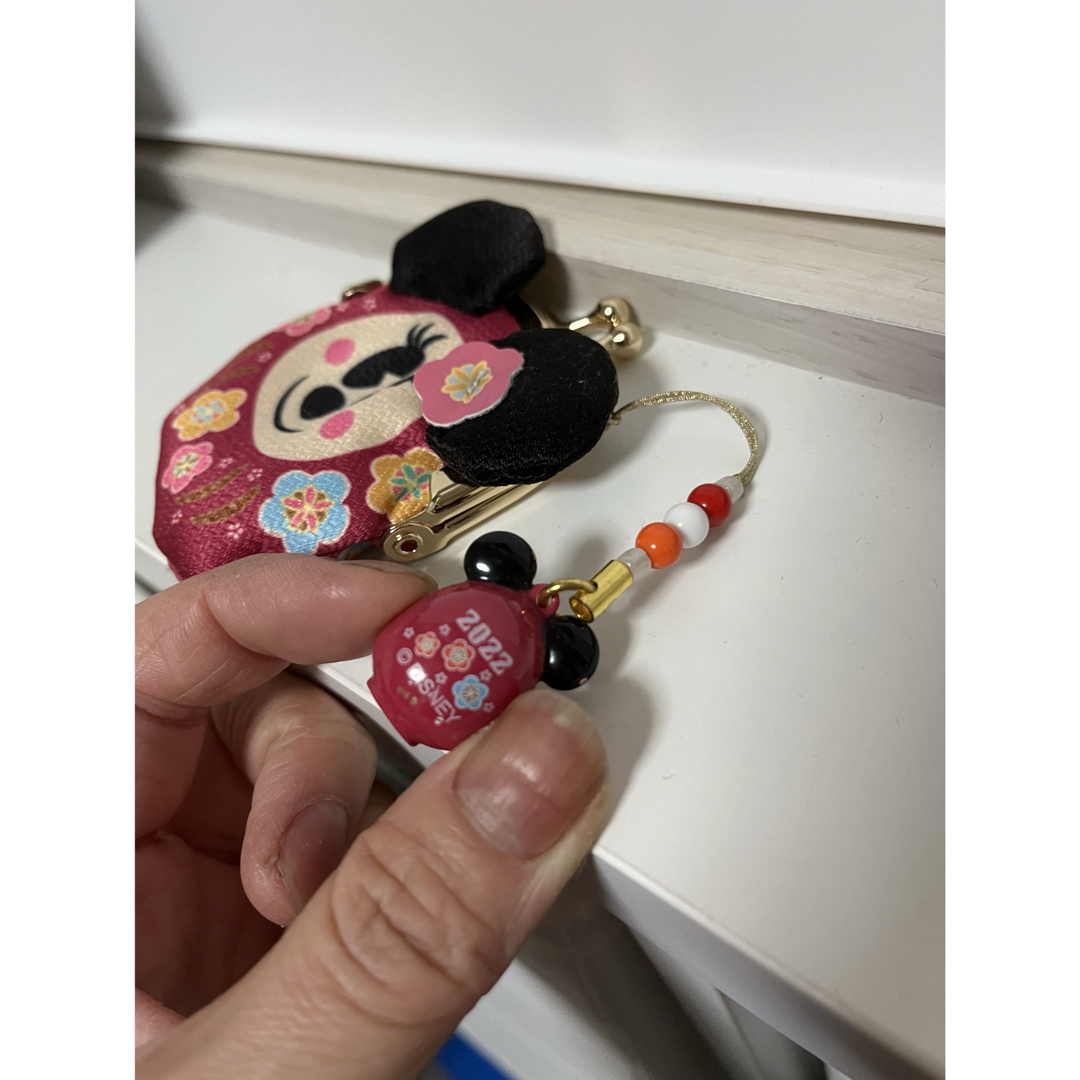 Disney(ディズニー)の未使用☆ディズニー☆がま口☆ミニー☆キーホルダー付き エンタメ/ホビーのおもちゃ/ぬいぐるみ(キャラクターグッズ)の商品写真