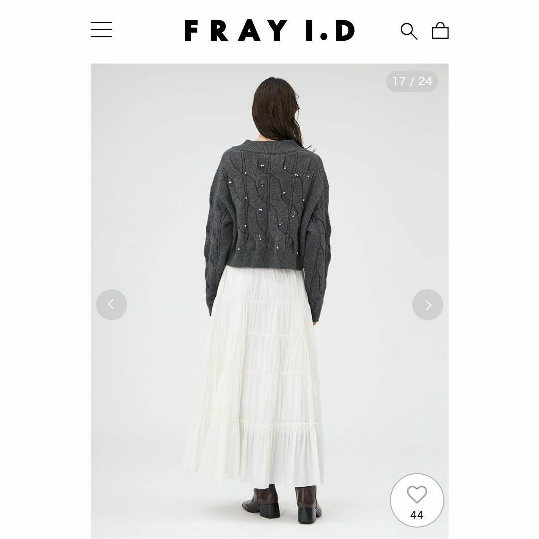 FRAY I.D(フレイアイディー)の《新品タグ付き》FRAYI.D ショートケーブルビジュープルオーバー ニット レディースのトップス(ニット/セーター)の商品写真