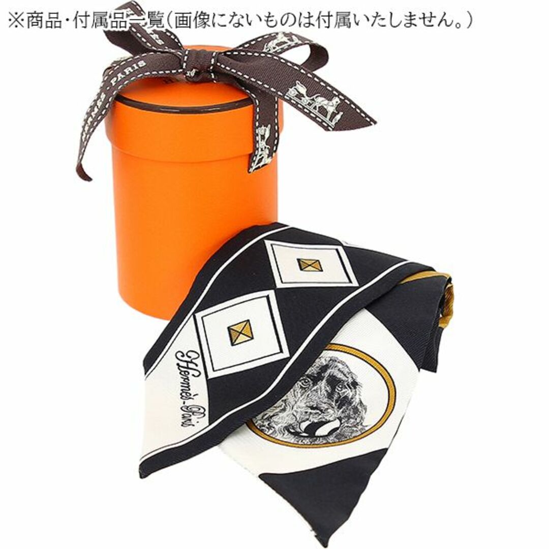 HERMES - エルメス ツイリー 首輪と犬 シルク ブラック ホワイト HERMES - エルメス ツイリー 首輪と犬 シルク ブラック ホワイト