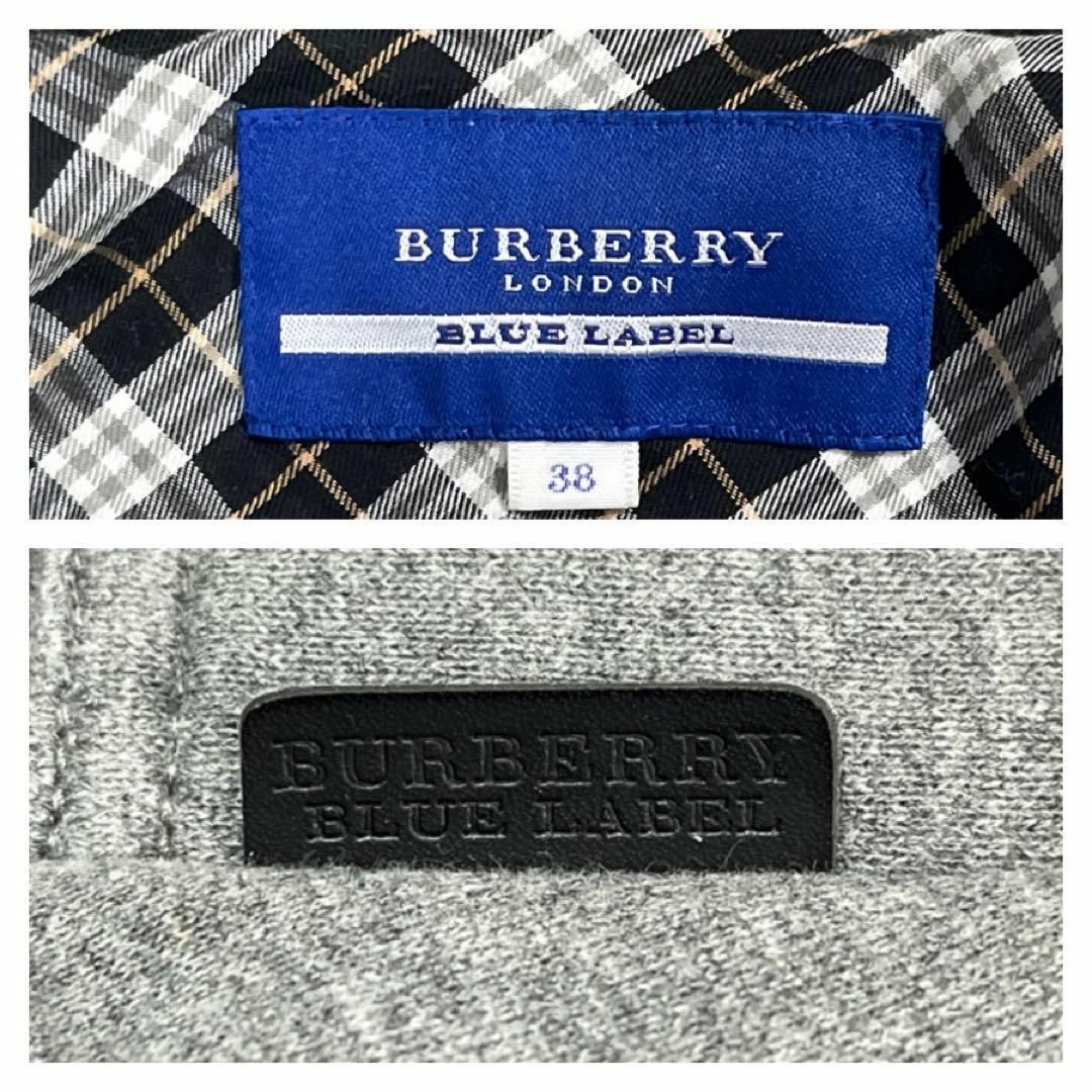 BURBERRY BLUE LABEL(バーバリーブルーレーベル)の極美品✨バーバリーブルーレーベル ポンチョ ノバチェック ラクーンファー M レディースのジャケット/アウター(ポンチョ)の商品写真