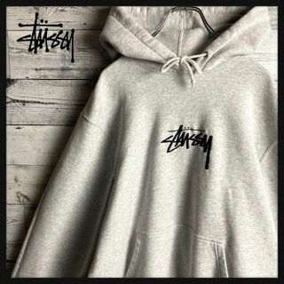 美品 即完売モデル STUSSY ステューシー スウェット パーカー グレー