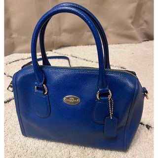 コーチ(COACH)の値下げ！【美品】COACH コーチ ショルダーバッグ ブルー 正規品(ショルダーバッグ)