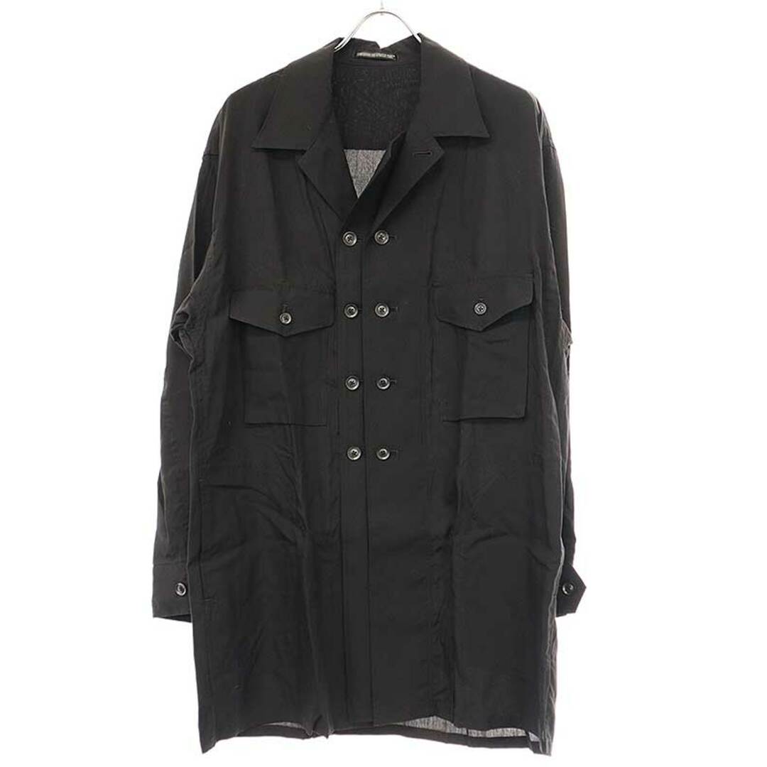 Yohji Yamamoto(ヨウジヤマモト)のYohji Yamamoto POUR HOMME ヨウジヤマモト プールオム 23SS M-DOUBLE LEFT FRONT SHIRT BLOUSON ダブルフロントシャツブルゾン HZ-Y03-220 ブラック 1 メンズのジャケット/アウター(ブルゾン)の商品写真