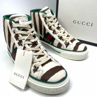 グッチ(Gucci)のGUCCI グッチ　ハイカットスニーカー　テニス　ハラコ(スニーカー)