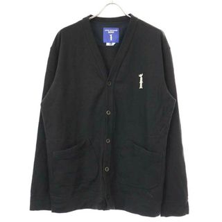 ジュンヤワタナベコムデギャルソン(JUNYA WATANABE COMME des GARCONS)のJUNYA WATANABE COMME des GARCONS MAN × Jamiroquai ジュンヤワタナベ コムデギャルソンマン × ジャミロクワイ 22AW ワンポイント刺繍エルボーパッチカーディガン ブラック XL WJ-T020(カーディガン)