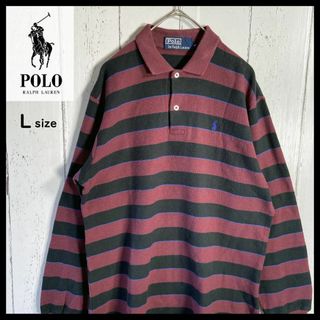 ポロラルフローレン(POLO RALPH LAUREN)のRalph Lauren ラルフローレン ポロシャツ ボーダー 90s 古着 L(ポロシャツ)