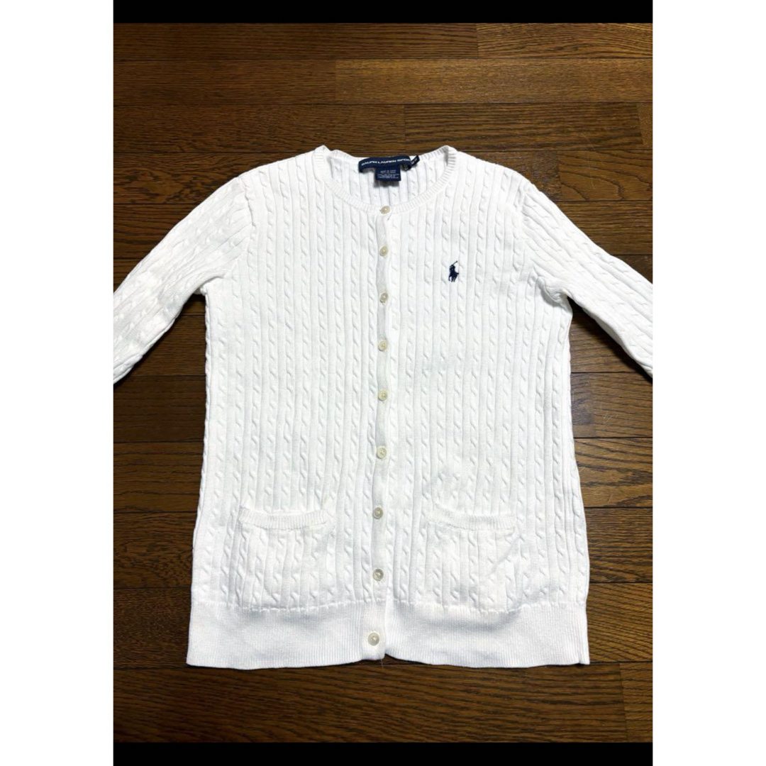 POLO RALPH LAUREN(ポロラルフローレン)の【人気カラー ホワイト】ラルフローレン ケーブル カーディガン NO1761 レディースのトップス(ニット/セーター)の商品写真