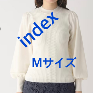 インデックス(INDEX)の3859 index ワールド ニット ホワイト M 新品未使用(ニット/セーター)