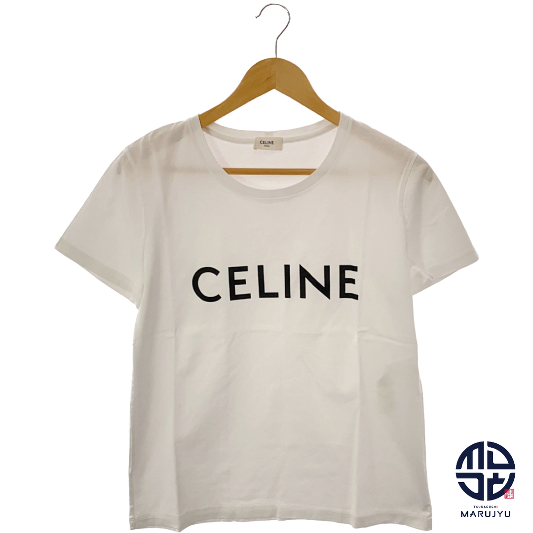 celine(セリーヌ)のCELINE セリーヌ ロゴ Tシャツ 白 ホワイト 2X314916G ブランド アパレル レディース Lサイズ 服 レディースのトップス(Tシャツ(半袖/袖なし))の商品写真