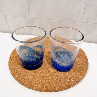 琉球グラス　ガラス　おちょこ　2個セット(グラス/カップ)