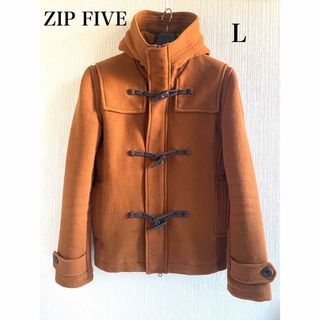 ZIP FIVE - ZIP FIVE ダッフルショートコート　アウター　ブラウン　フード